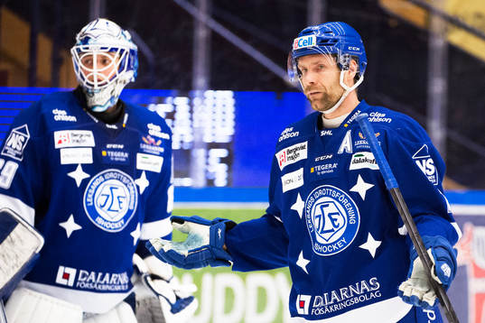 Leksands målvakt Oscar Alsenfelt och Johan Svedberg deppar