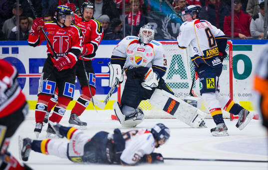 Djurgårdens målvakt Mikael Tellqvist och Robin Norell