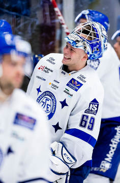 Leksands målvakt Oscar Alsenfelt firar