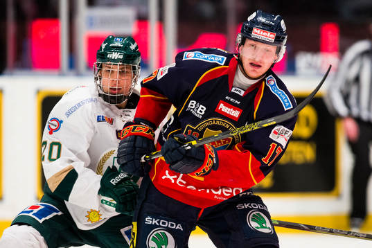 Färjestads Jakub Klepis och Djurgårdens Henrik Eriksson