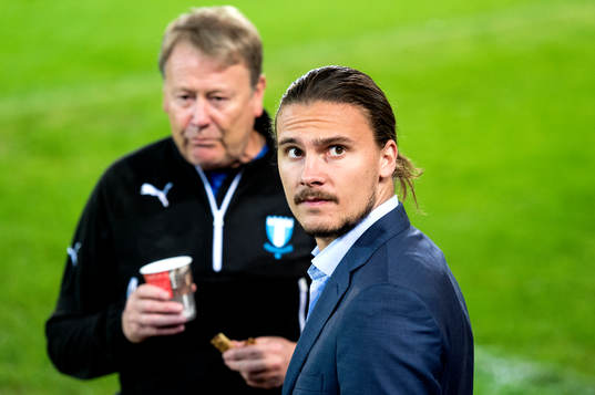 Malmö FFs tränare Åge Hareide och Erik Johansson