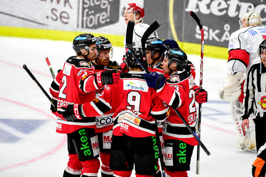Malmö Redhawks Frederik Strom jublar