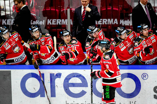 Malmö Redhawks Frederik Strom jublar