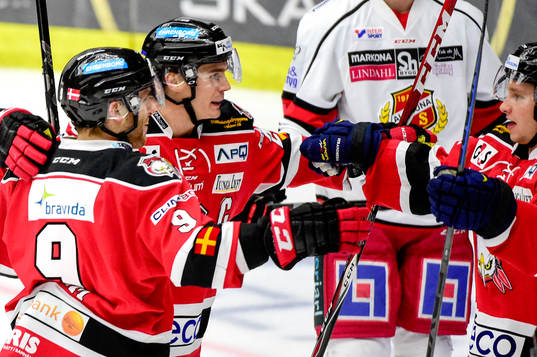 Malmö Redhawks Frederik Strom jublar