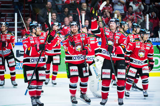 Malmö Redhawks Frederik Strom, Magnus Häggström och