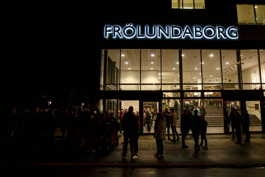 Frölundaborg innan ishockeymatchen i CHL mellan Frölunda