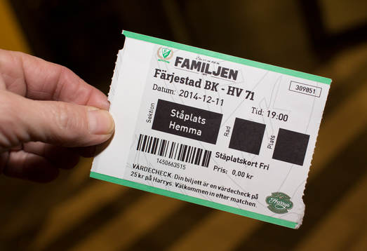 Entrébiljett till ishockeymatchen i SHL mellan Färjestad
