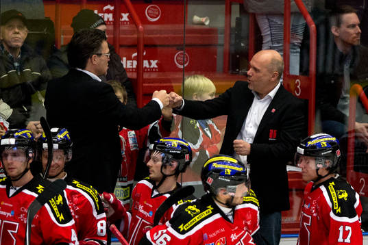 Örebros tränare Kent Johansson och Johan Tornberg,