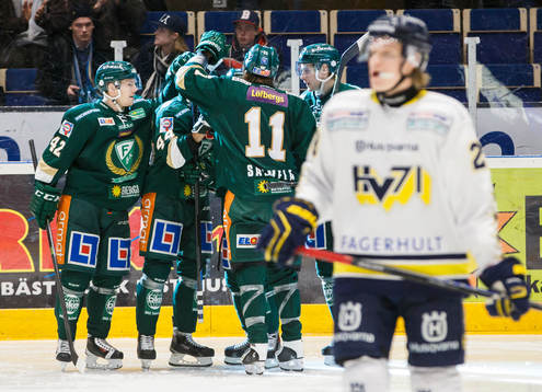 Färjestads spelare jublar