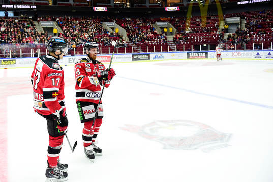 Malmö Redhawks Mathias Tjärnqvist och Jens Olsson deppar