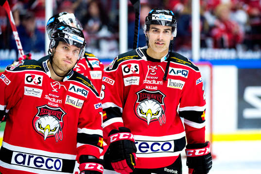 Malmö Redhawks Joey Tenute och Yanick Lehoux