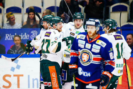 Färjestads spelare jublar