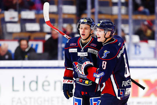 Linköpings Jakub Vrana gör 1-1 och jublar