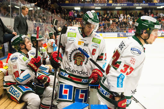 Frölundas Mattias Janmark, Joel Lundqvist och Elias Fälth