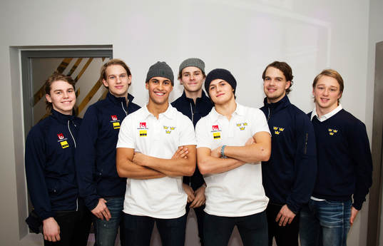 Sveriges Sebastian Aho, Oskar Lindblom, Oliver Kylington,