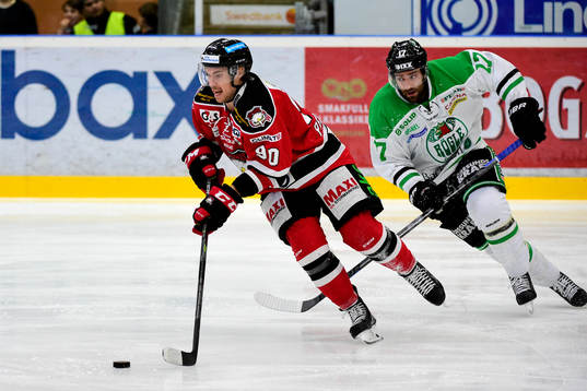 Malmö Redhawks Mattias Persson och Rögles Taylor Matson