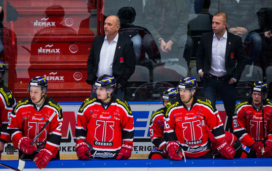 Örebros tränare Kent Johansson och Johan Tornberg,