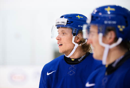 Jacob de la Rose på Sveriges träning
