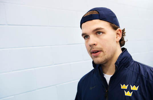 Axel Holmström på Sveriges träning