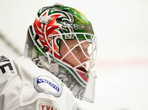 Frölundas målvakt Lars Johansson deppar