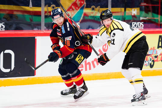 Djurgårdens Michael Holmqvist och Brynäs Greg Scott
