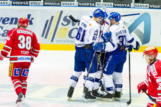 Leksands Tomi Sallinen gör 2-3 till Leksand jublar med