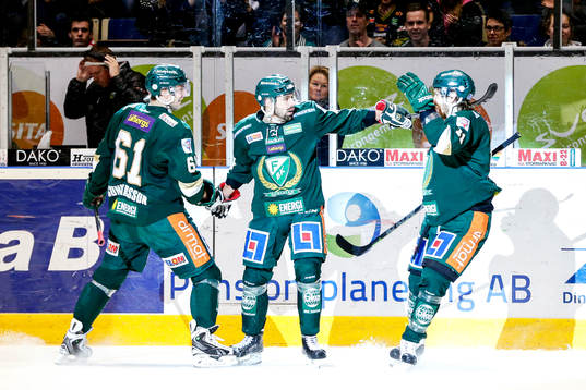 Färjestads Milan Gulas jublar