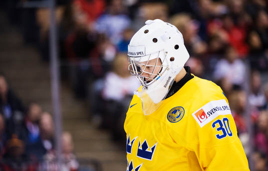 Sveriges målvakt Linus Söderström deppar