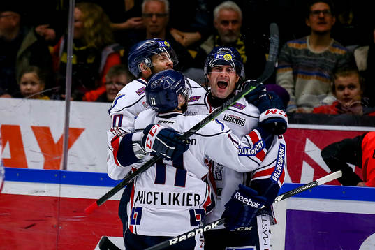 Linköpings Kent McDonell, Jeff Taffe och Jacob Micflikier