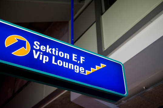 En skylt till VIP-sektionen i Scandinavium