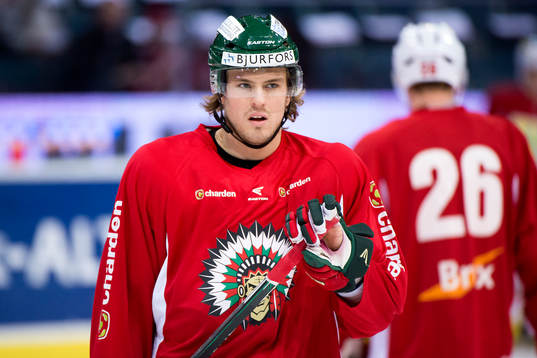 Frölundas Sebastian Stålberg innan ishockeymatchen i SHL
