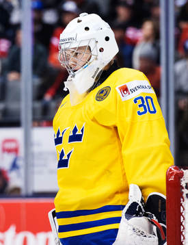 Sveriges målvakt Linus Söderström i kvartsfinalen
