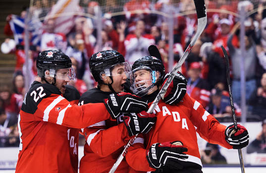 Kanadas Fredrik Gauthier, Nick Ritchie och Lawson Crouse