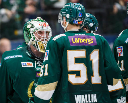 Färjestads målvakt Fredrik Pettersson Wentzel och Rickard