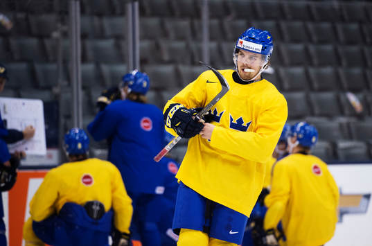 Axel Holmström på Sveriges träning