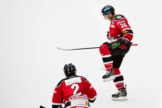 Malmö Redhawks Yanick Lehouk jublar