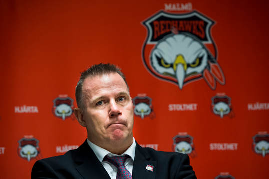 Malmö Redhawks tränare Mats Lusth deppar