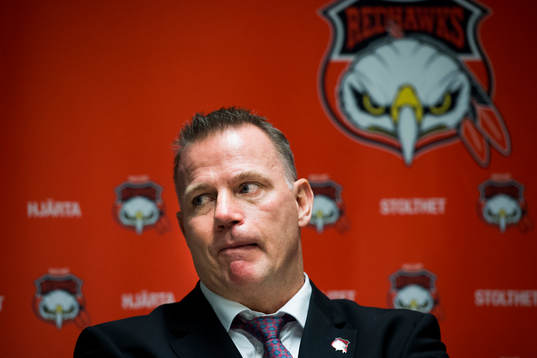 Malmö Redhawks tränare Mats Lusth deppar