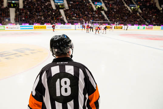 Domare Mikael Nord följer spelet