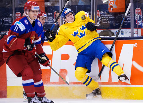 Sveriges Anton Blidh i semifinalen mellan Sverige och