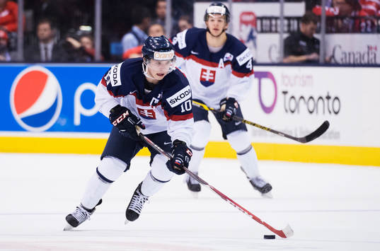 Slovakiens Martin Reway i semifinalen mellan Kanada och