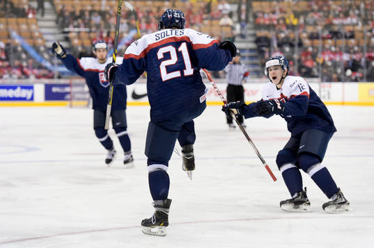 Slovakiens David Soltes jublar