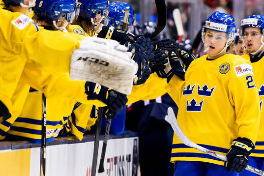 Sveriges William Nylander jublar med båset