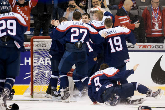 Slovakiens spelare jublar