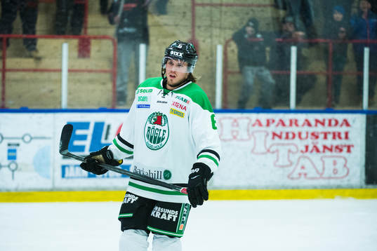 Rögles Sebastian Stålberg deppar just
