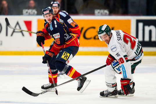 Djurgårdens David Rundqvist och Frölundas Joel Lundqvist