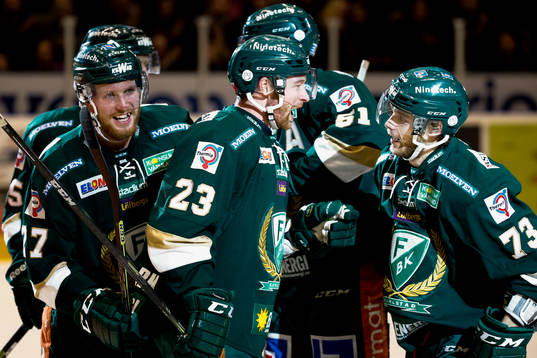 Färjestads spelare jublar