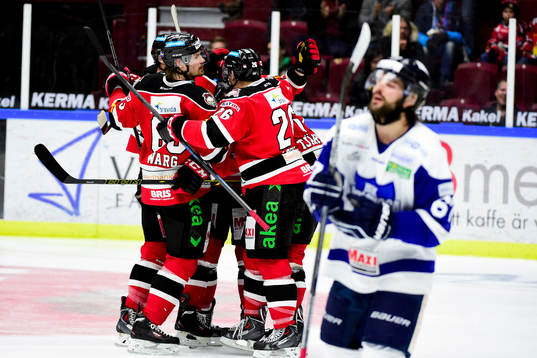 Malmö Redhawks spelare jublar