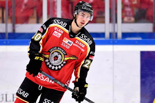 Luleås Victor Ekarv på uppvärmningen