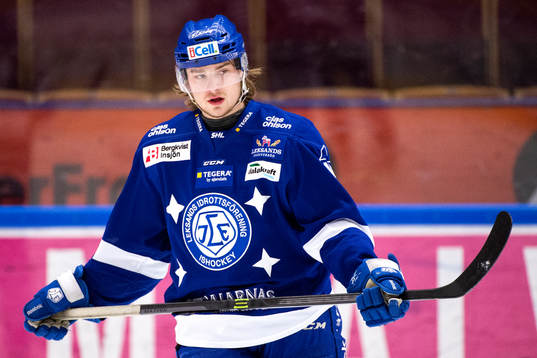 Leksands Tom Mäkitalo före ishockeymatchen i SHL mellan